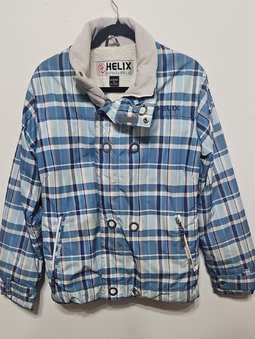Helix Blue Plaid Snowboard Jacket